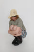 SUMMER STRAW TULIP HAT -SAND-